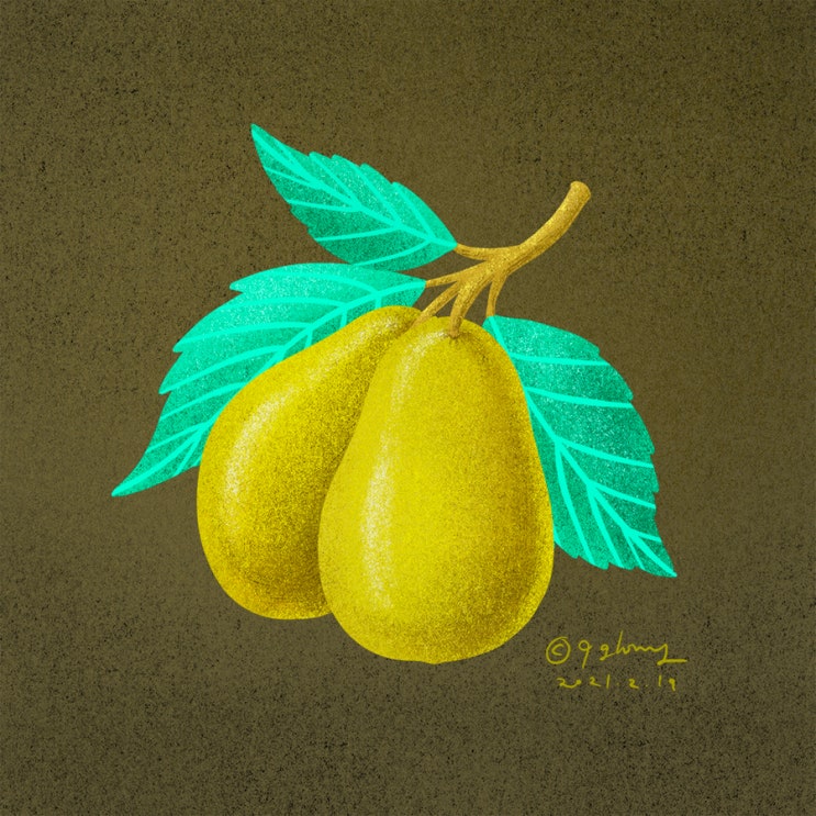  19일차- 매일그림 과일 일러스트 디지털 드로잉