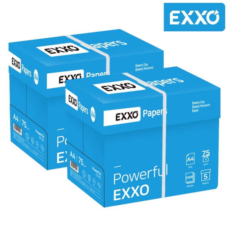 인기있는 엑소(EXXO) A4 복사용지(A4용지) 75g 2BOX(5000매) 좋아요