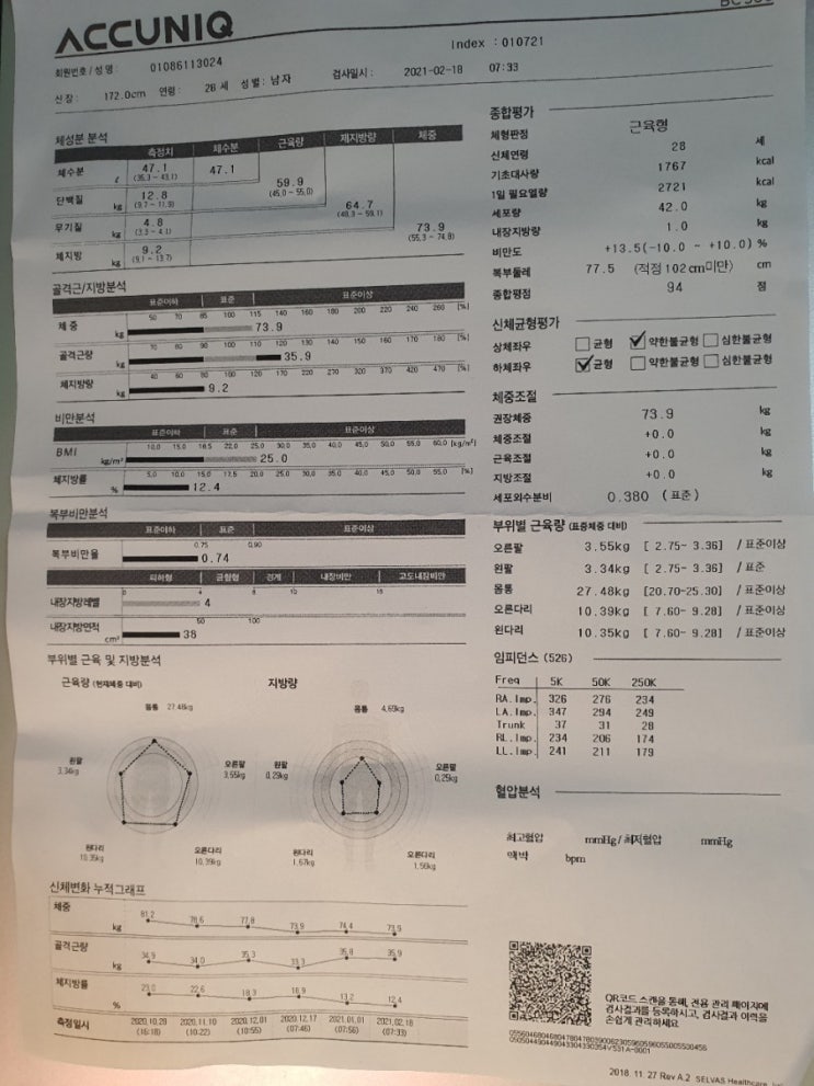  나의 건강관리 - 19주차 인바디가 거짓말 치는거 아니지...? (상의 탈의 주의)