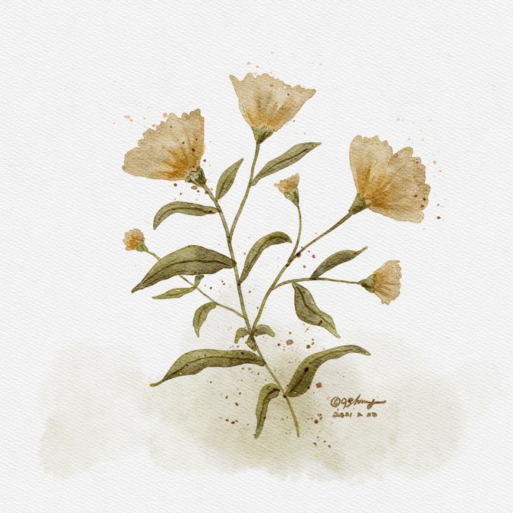  20일차- 꽃그림 수채화