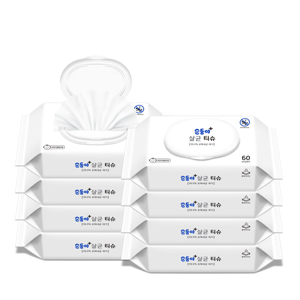 의외로 인기있는 순둥이 살균티슈 캡형 60매, 8개(로켓배송) ···