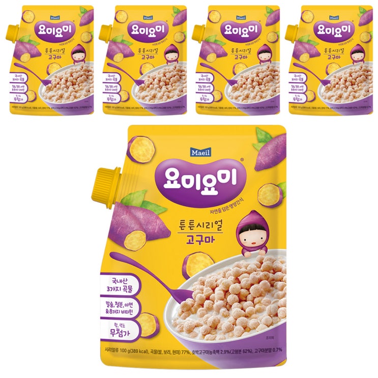 당신만 모르는 요미요미 튼튼시리얼 100g, 고구마, 5개(로켓배송) 추천합니다 당신만 모르는 요미요미 튼튼시리얼 100g, 고구마, 5개(로켓배송) 추천합니다