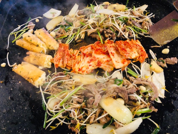  성남 오리 맛집 태평역 '풍경돌판구이' 유황오리로스