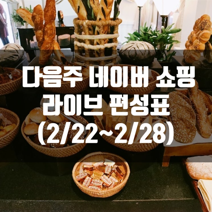  다음주 네이버 쇼핑 라이브 편성표 (2/22~2/28)