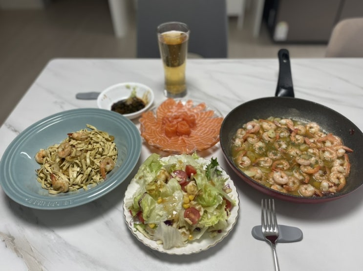  [Cook] 두부면으로 만드는 초간단 ‘새우 바질 파스타’ 만들기 c (홈쿡, 다이어트 파스타, 두부면 파스타, 바질페스토 파스타, No밀가루 파스타)