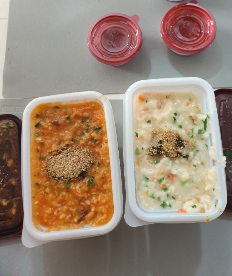  본죽 메뉴추천 : 낙지김치죽 새우죽 먹어봤어요~