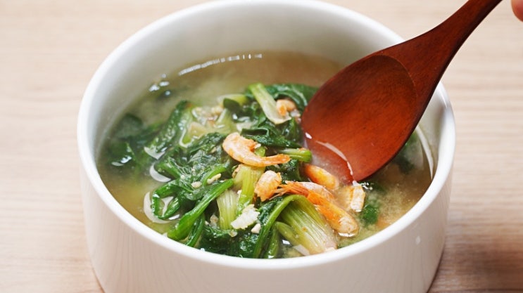  백종원 건새우 시금치 된장국 포항초로 맛있게 만드는 법