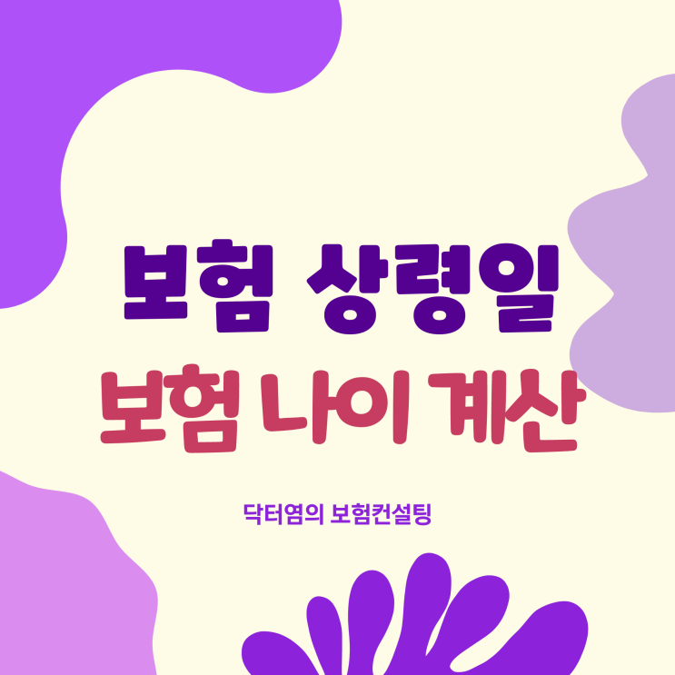  보험 상령일 계산해서 보험나이 계산 인상전에 현명한 가입