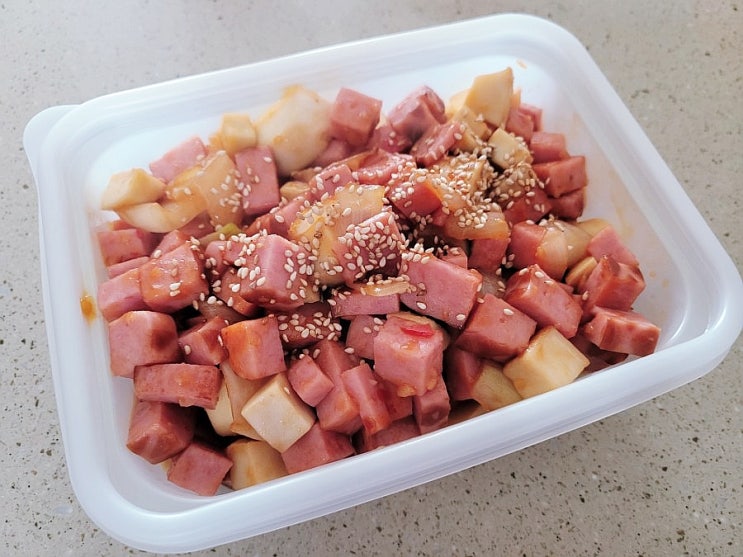  반찬만들기 새송이 햄볶음, 아이들 반찬으로 좋아요.