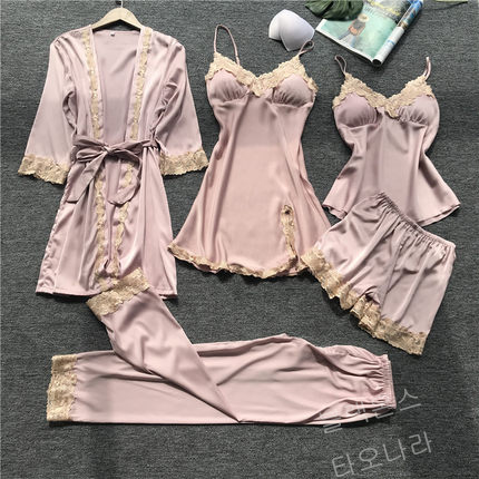 선호도 좋은 블랙온스 여성 실크레이스 반팔 긴팔 5종 잠옷 세트 YYL89 좋아요 선호도 좋은 블랙온스 여성 실크레이스 반팔 긴팔 5종 잠옷 세트 YYL89 좋아요