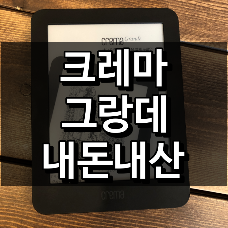  리디북스 유저의 크레마 그랑데 장점, 단점 위주 후기