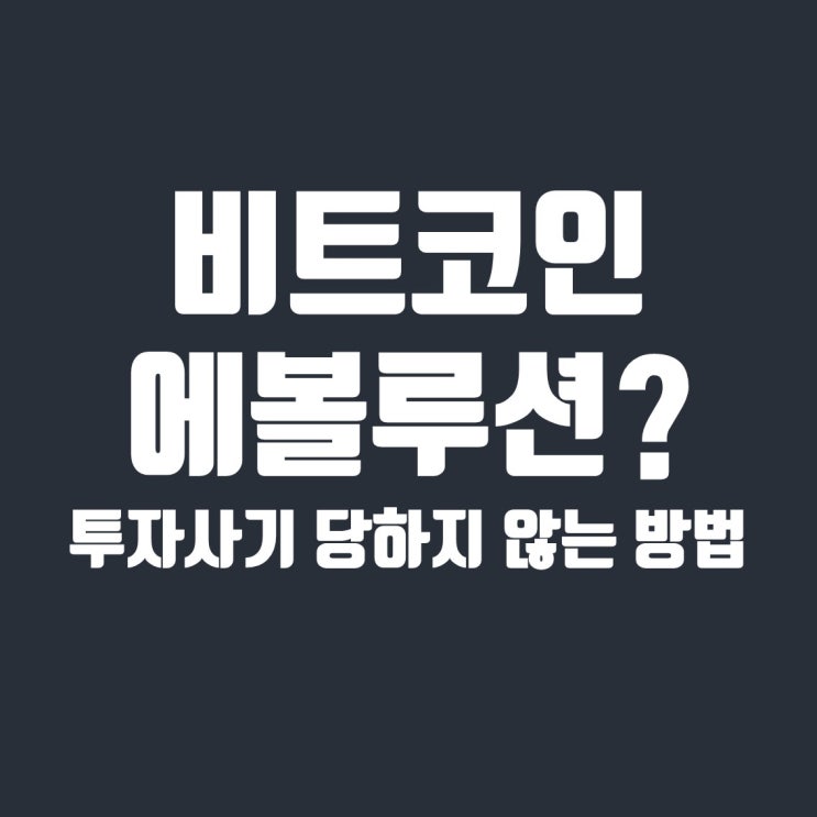  비트코인 에볼루션? 사기 당하지 않으려면 투자에 대한 가치관을 가져라