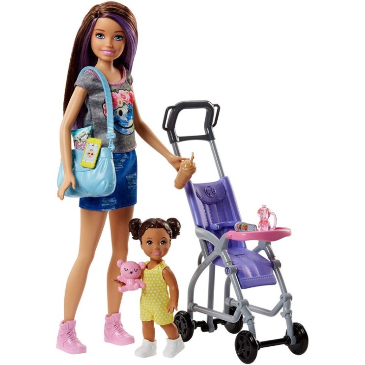 인기 급상승인 Mattel Barbie FJB00 Skipper Baby Sitters Inc. Doll and Playset, 단일상품 추천해요