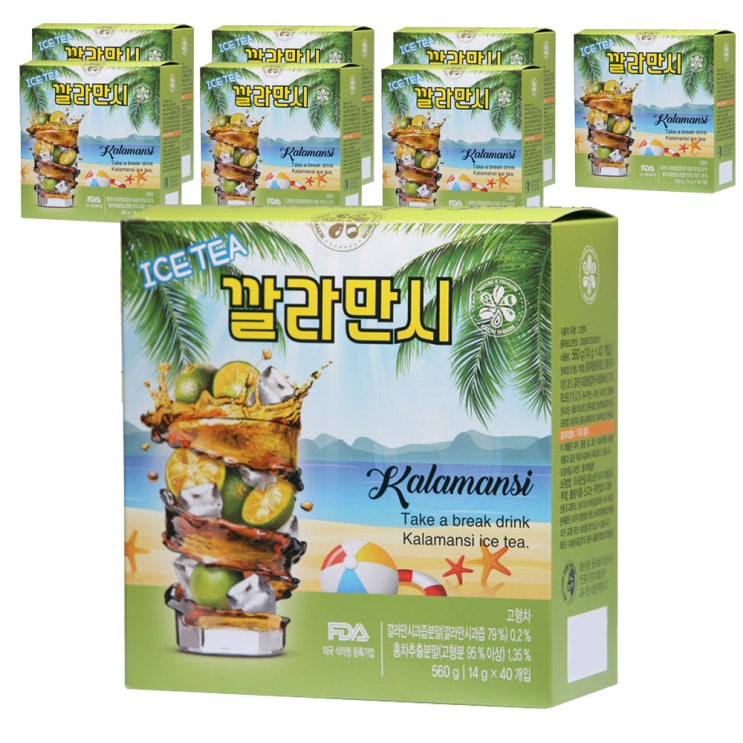 가성비 뛰어난 꽃샘 깔라만시 아이스티 40p, 560g, 8개입(로켓배송) ···