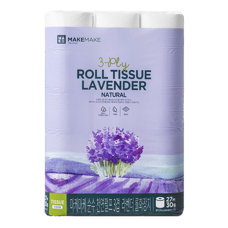 후기가 정말 좋은 마케마케 라벤더 천연펄프 3겹 롤화장지 27m, 30롤, 1팩(로켓배송) 추천해요 후기가 정말 좋은 마케마케 라벤더 천연펄프 3겹 롤화장지 27m, 30롤, 1팩(로켓배송) 추천해요