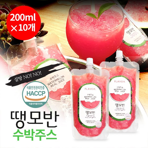 최근 많이 팔린 국내산100% 원물 수박주스 200ml×10개, 200ml, 10개 ···