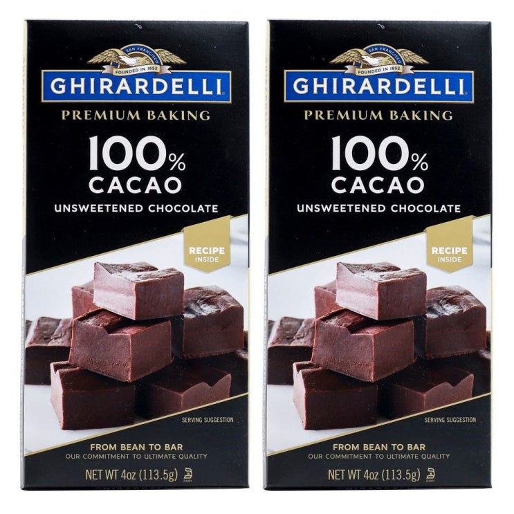 최근 인기있는 기라델리 프리미엄 베이킹 카카오 언스위튼드 초콜릿, 2개, 100% Cacao Unsweetened 추천합니다