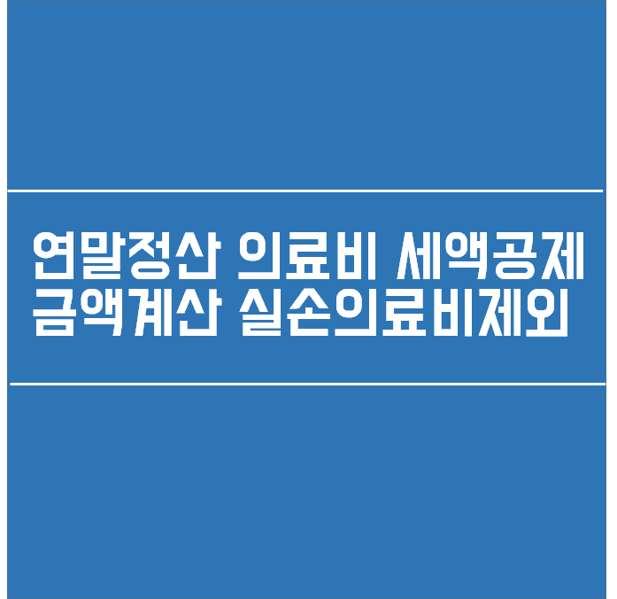  더존 아이큐브 연말정산 의료비 세액공제 금액계산 실손의료비 제외 확인 한도