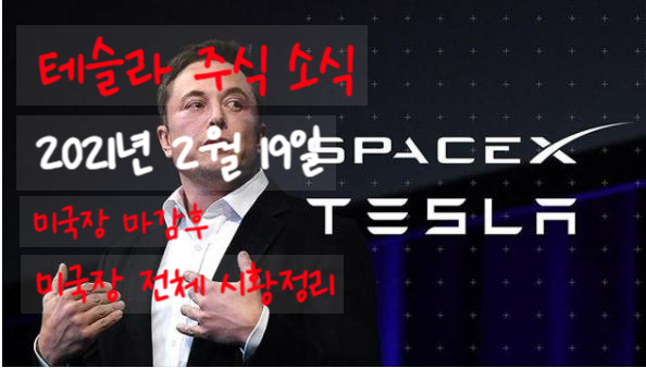  테슬라(Tesla): 2021년 2월 19일 미국장 마감후 정리. 주가대응