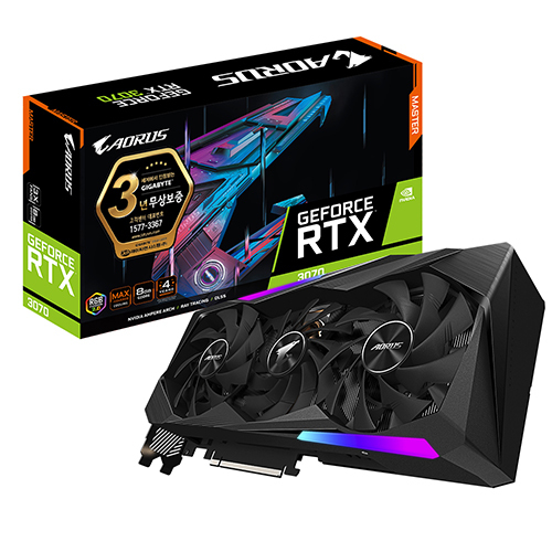 많이 팔린 GIGABYTE AORUS Master 지포스 RTX 3070 D6 8GB 제이씨현 추천해요