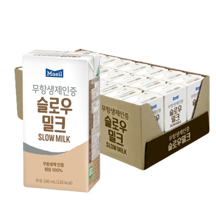 구매평 좋은 매일유업 무항생제인증 슬로우밀크, 190ml, 24개(로켓배송) ···