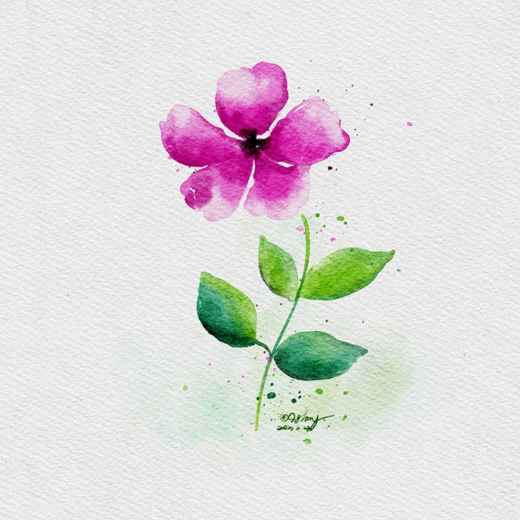  22일차- 수채화 플라워 디지털 그림