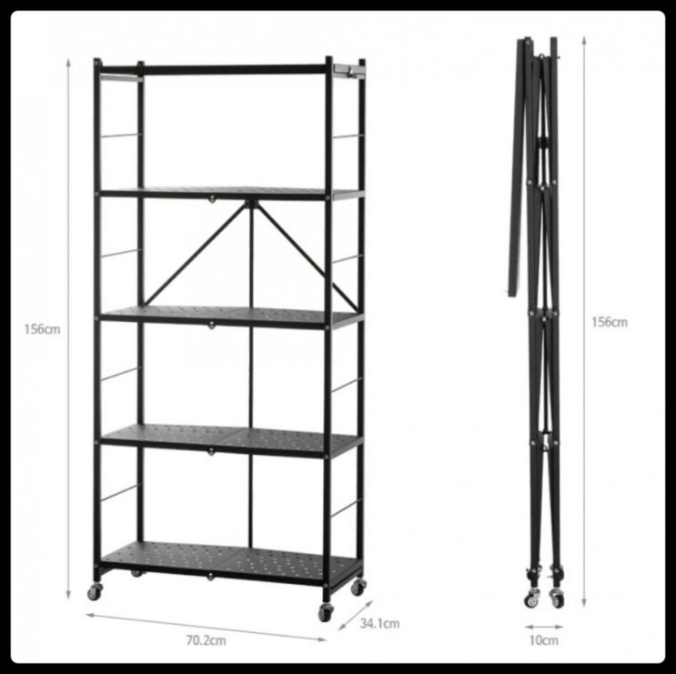 간편 3초설치 스틸선반(빈블랑 5단 폴딩 선반)