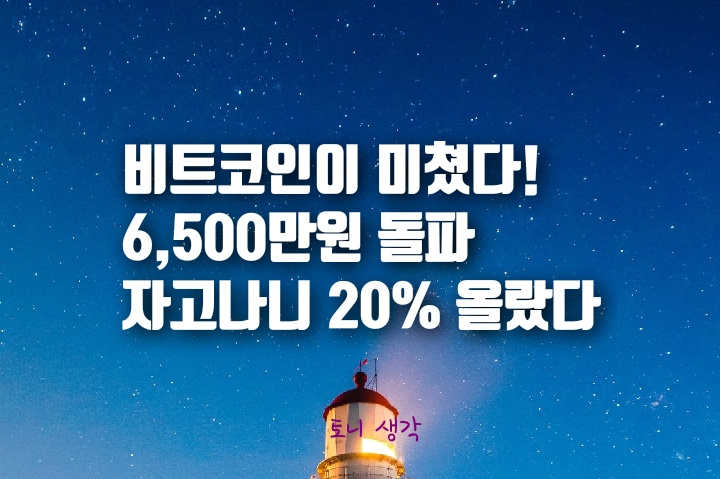 비트코인이 미쳤다! 6,500만원 돌파(2월 21일), 리워드 20,000원 받고 비트코인 사는 방법