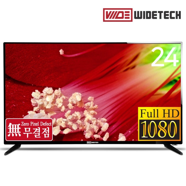  와이드테크 24인치 무결점 FULL HD 소형 TV, 자가설치, 스탠드형