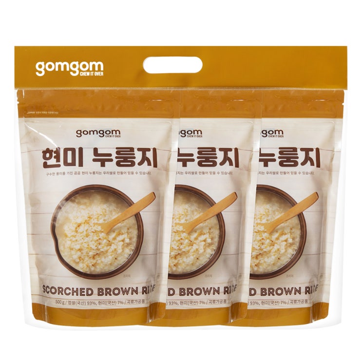잘나가는 곰곰 구수한 끓여먹는 현미 누룽지, 500g, 3개(로켓배송) 좋아요 잘나가는 곰곰 구수한 끓여먹는 현미 누룽지, 500g, 3개(로켓배송) 좋아요