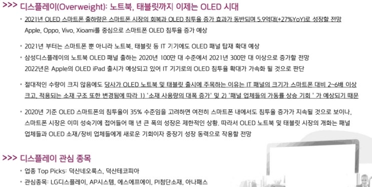  애플 아이패드와 삼성 노트북에 달릴 예정인 OLED (21.02.23)