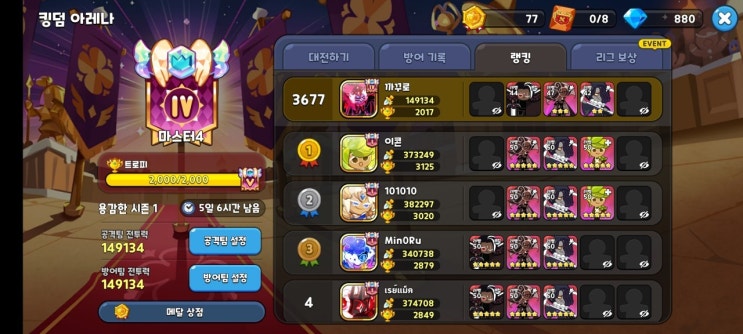 쿠키런 킹덤 조합 상위 TOP4 쿠키런 킹덤 조합 상위 TOP4
