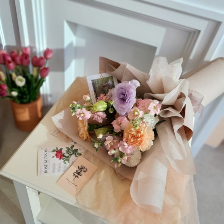  아산 꽃집 '플레르모네' 꽃도 색조합도 너무 이뻤던 꽃다발(아산꽃배달 가능)