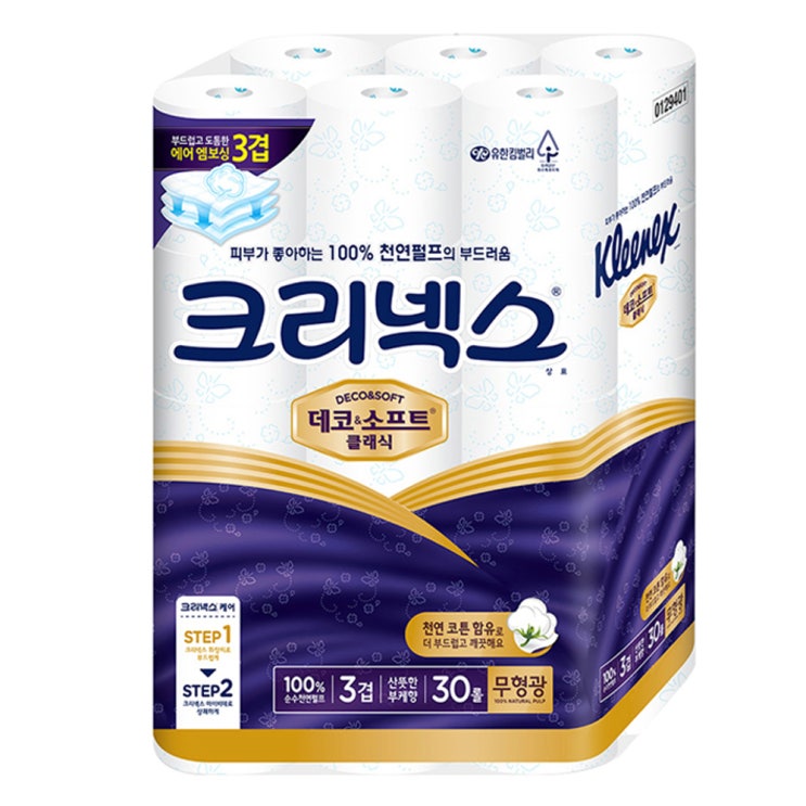 당신만 모르는 크리넥스 데코앤소프트 클래식 천연펄프 3겹 롤화장지 27m, 30롤, 1팩 ··· 당신만 모르는 크리넥스 데코앤소프트 클래식 천연펄프 3겹 롤화장지 27m, 30롤, 1팩 ···