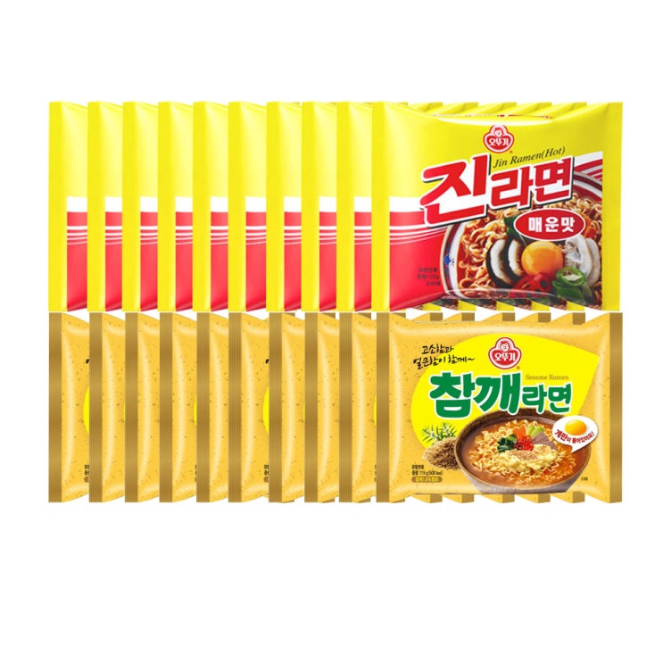 많이 팔린 봉지)오뚜기참깨라면 10개 + 오뚜기진라면매운맛 10개, 20개 ··· 많이 팔린 봉지)오뚜기참깨라면 10개 + 오뚜기진라면매운맛 10개, 20개 ···
