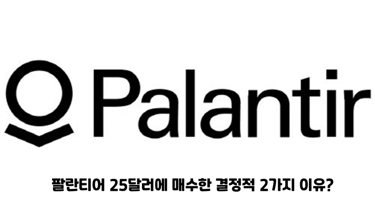  [주식꿀팁26] 팔란티어 25.xx달러에 매수한 결정적 2가지 이유
