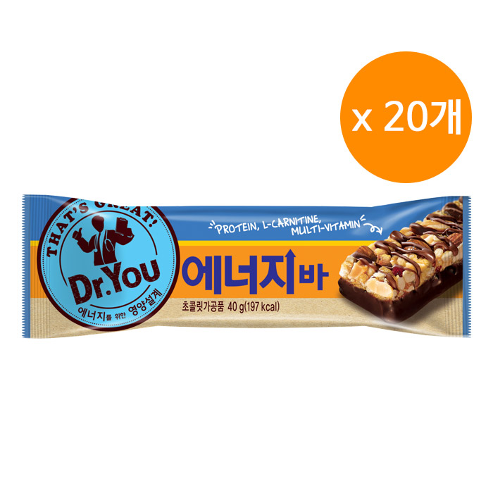 가성비 좋은 오리온 닥터유 에너지바, 40g, 20개 좋아요 가성비 좋은 오리온 닥터유 에너지바, 40g, 20개 좋아요