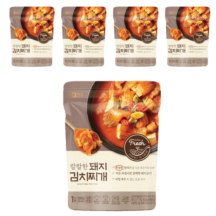 의외로 인기있는 아워홈 칼칼한 돼지김치찌개, 300g, 5개(로켓배송) 추천해요