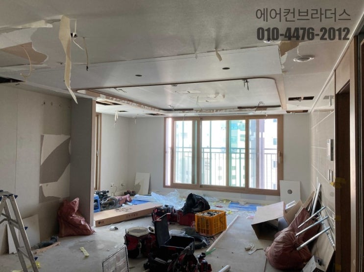  명지오션시티 한신휴플러스 시스템에어컨 설치 현장