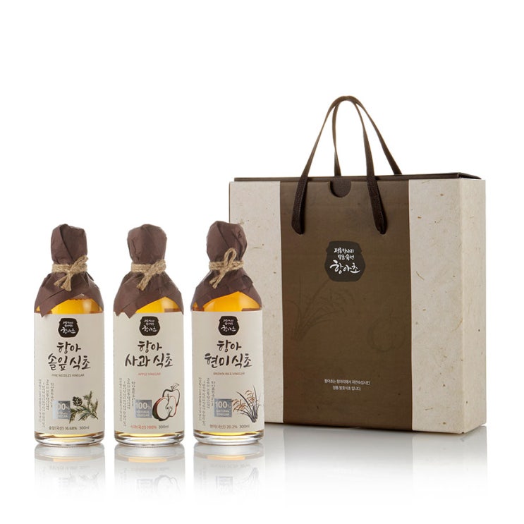 리뷰가 좋은 항아 사과식초 300ml +솔잎식초 300ml + 현미식초 300ml 세트, 1세트(로켓배송) 추천합니다