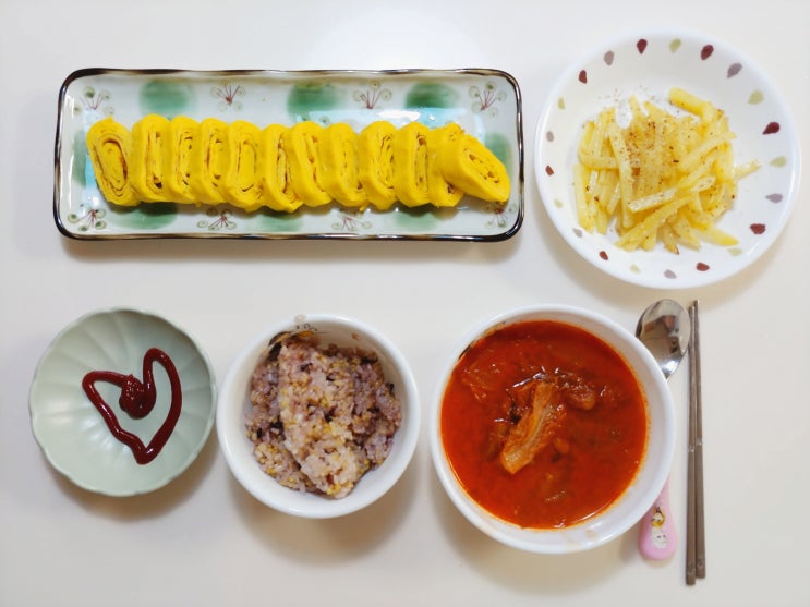  계란 말이 & 감자뽁음