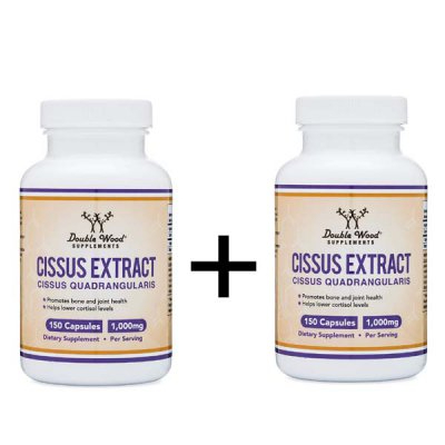 가성비 뛰어난 Double Wood Supplements 더블우드서플리먼트 Cissus 시서스추출 분말캡슐 1000mg 150캡슐, 2병, 150 정capsules 좋아요