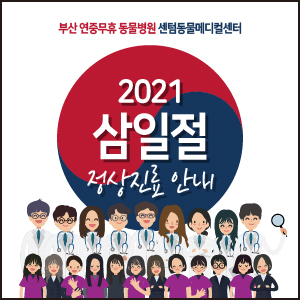  2021년 3월 1일 (월) 삼일절 정상진료 안내 (부산 빨간날 공휴일 야간 동물병원)