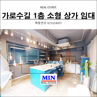 강남상가임대 신사동 가로수길 1층 소형상가 전면노출!!
