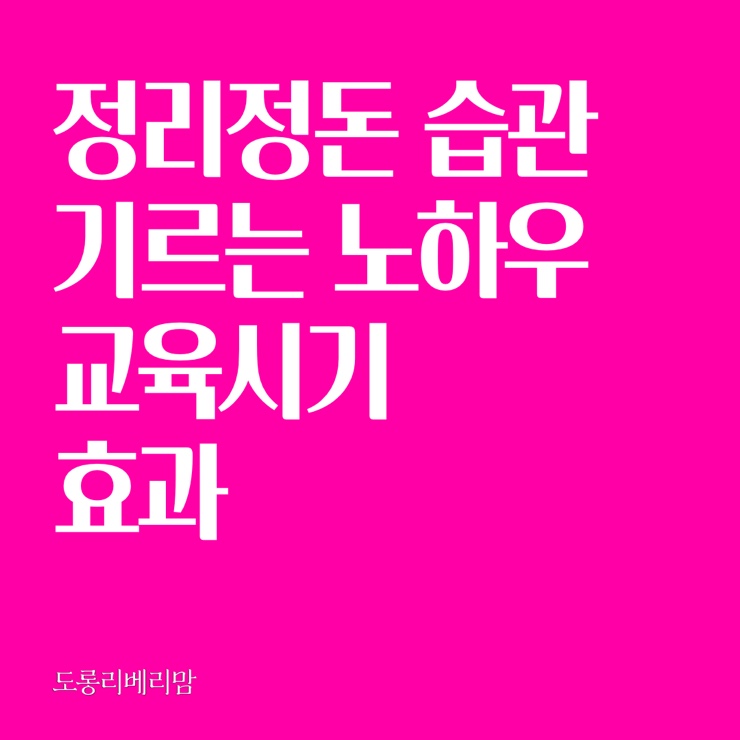  정리정돈 습관 기르는 노하우와 교육시기, 효과