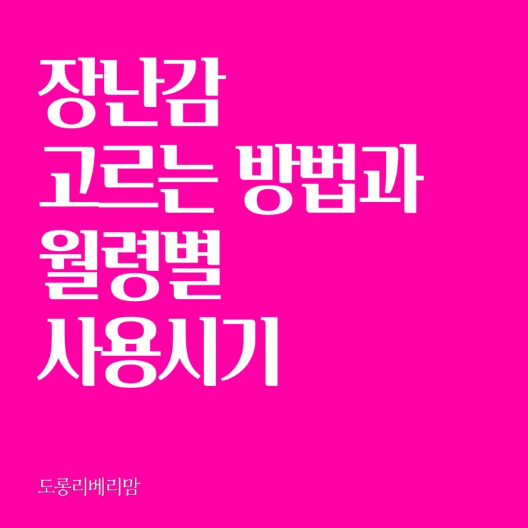  장난감 고르는 방법 및 월령별 사용시기