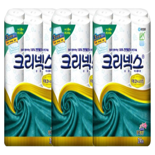 가성비 좋은 크리넥스 데코 앤 소프트 롤화장지 30m 24롤, 3팩 좋아요 가성비 좋은 크리넥스 데코 앤 소프트 롤화장지 30m 24롤, 3팩 좋아요
