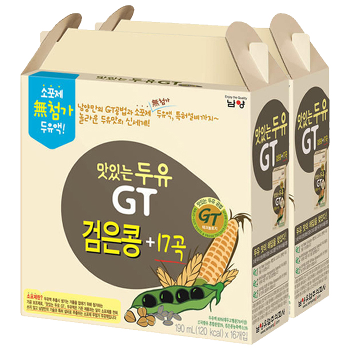 많이 찾는 남양유업 맛있는 두유 GT 검은콩 + 17곡, 190ml, 32개 추천합니다 많이 찾는 남양유업 맛있는 두유 GT 검은콩 + 17곡, 190ml, 32개 추천합니다