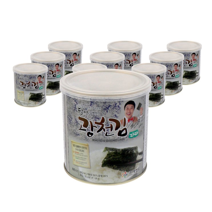 인지도 있는 광천김 달인 김병만의 파래김 캔, 30g, 10개(로켓배송) 좋아요