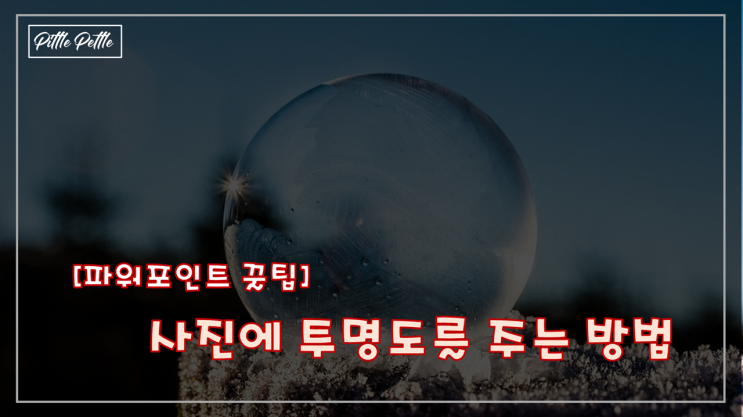 [투명한 보노보노를 만들자] 파워포인트에서 사진 및 이미지에 투명도 주는 법